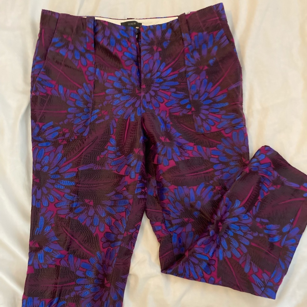 Colorful Floral Jacquard Trousers